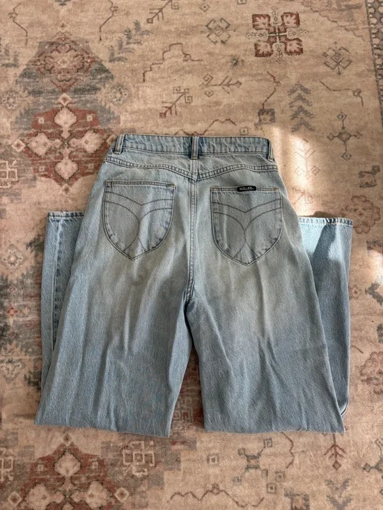 ROLLA’S Heidi Light Blue High-Rise Straight Jeans - Picture 4 of 6